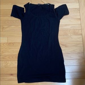 Black cold shoulder dress